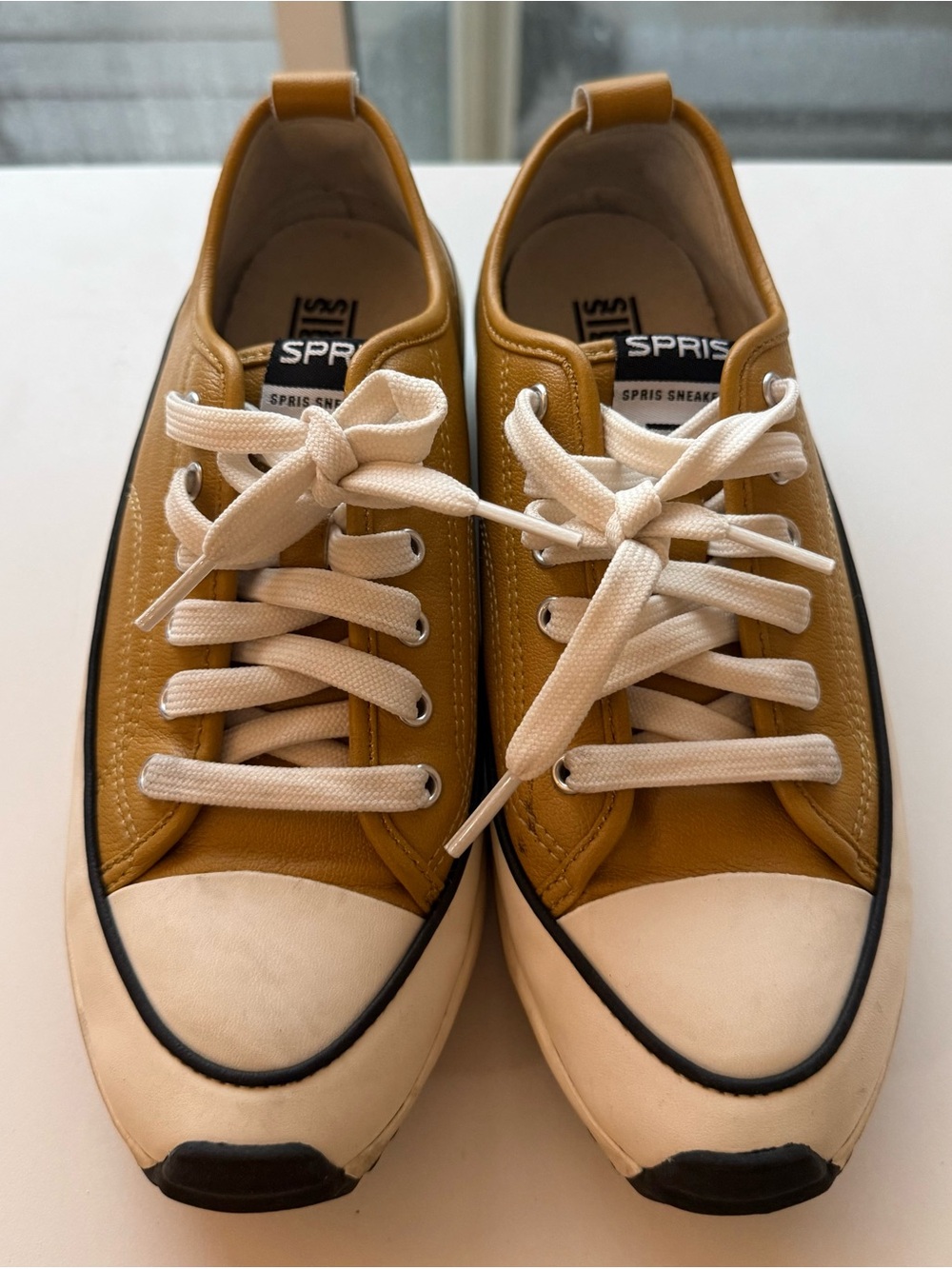 SPRIS Korea Mustard Yellow Chunky Platform Low Top Sneakers Size 9